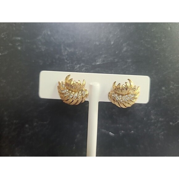 Coro Rhinestone Clip-on Earrings Vintage, READ - Picture 2 of 10